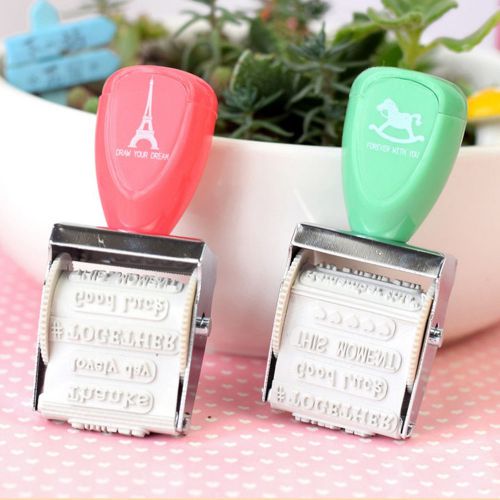 New DIY Project Words and Date Stamps Wheel Rubber Dater Roller Stamp Stationery