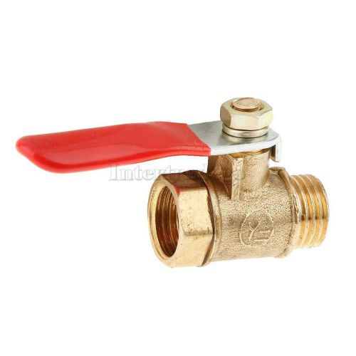 1/4 Male to Female Thread Brass Ball Valve Full Port 12mm-Red Lever Handle