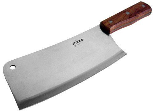 Winco Heavy Duty Cleaver with Wooden Handle 1