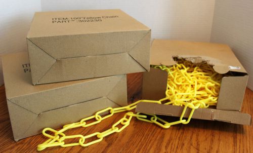 3 boxes (300 feet total) yellow plastic safety chain 5mm for sale