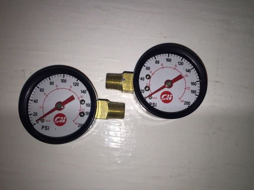 Campbell hausfeld air compressor pressure gauge 0-200psi 1/8&#034; right, left x2 for sale