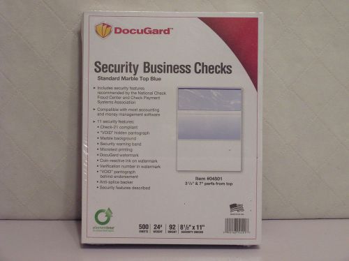 One Ream DocuGard Security Business Checks 500 Sheets Per Ream #04501