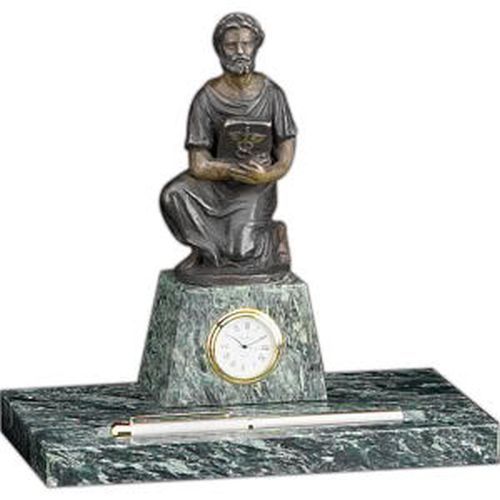 New Bey Berk Hippocrates Sculpture With Pen Holder &amp; Quartz Clock