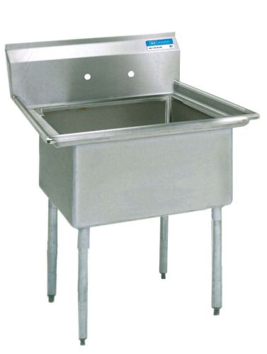BK RESOURCES STAINLESS 1 COMPARTMENT SINK W/ 18&#034; X 18&#034; X 12&#034; BOWL - BKS-1-18-12