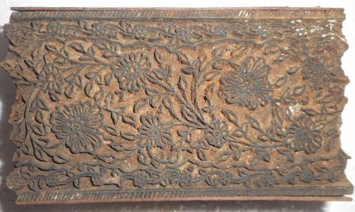 Vintage wood Block For Textile Fabric Handmade &amp; Hand Carved For Printing S2191