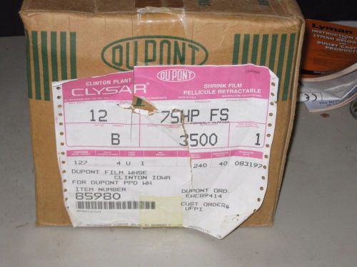 Dupont clysar 12&#034; folded 75 gauge 3500 ft polyolefin heat shrink wrap film for sale