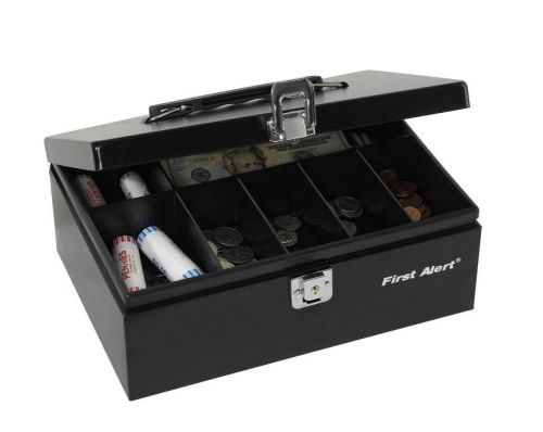 Portable cash valuables steel box lock tray security money safe key locking new for sale