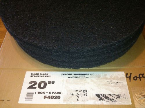 Skilcraft 20 inch black floor stripping pads Box of 5 new