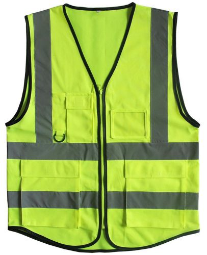 Misslo 5 pockets high visibility zipper front breathable safety vest with ref... for sale