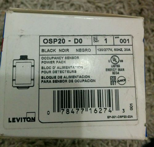 LEVITON BLACK OCCUPANCY SENSOR POWER PACK OSP20-D0 120/277V 20A OSP20-DO