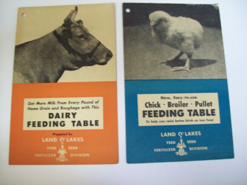 LAND O&#039;LAKES FEEDS FOR CHICKENS &amp; DAIRY - LOT OF 2 BROCHURES