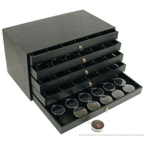 120 Black Gem Jars &amp; Jewelry Storage Case Display