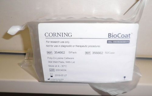 5 Pack Corning 354662 BioCoat Poly-D-Lysine 384-Well Plates w/Lid exp:2018-07-27