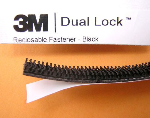 10 ft 3m 1/2&#034; dual lock reclosable fastener tb3540 250 stems self adhesive black for sale