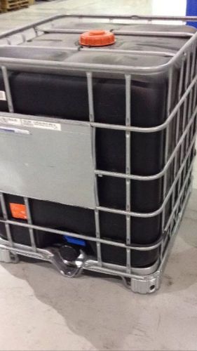 2-black 275-gallon totes  tank container schults w/galvanize pallet and cage for sale