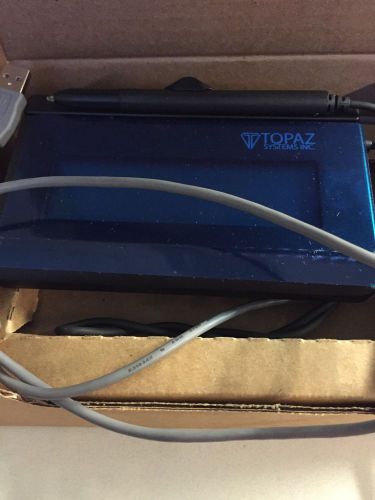 Topaz signaturegem t-l462-hsb-r backlit 1x5 lcd signature pad usb plug pen for sale