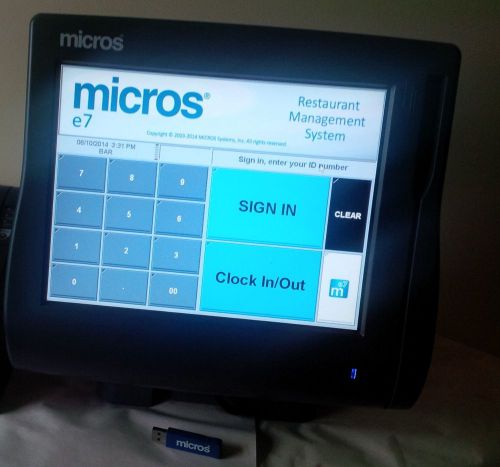 Micros pos e7 ws4lx e7 terminal,v4.0 software, manuals for sale