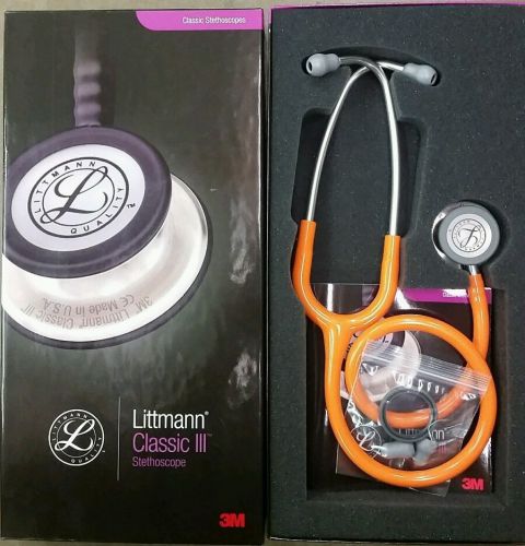 3m littmann classic iii stethoscope,  orange tube, 28&#034; #5629 for sale