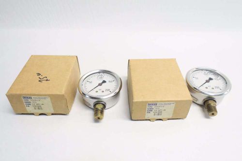 Lot 2 new wika 9767088 213.53 pressure gauge 2-1/2in 0-200psi 1/4 in npt d528474 for sale