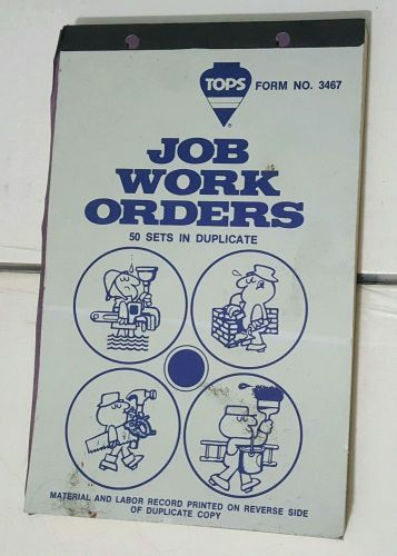 Tops Job Work Order Forms 2-part duplicate carbon paper 50 count 5-1/4&#034; x 9&#034;