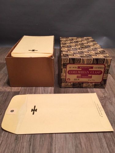 USE Natural Columbian Clasp Gummed Envelopes - #35N [5&#034; X 7.5&#034;]