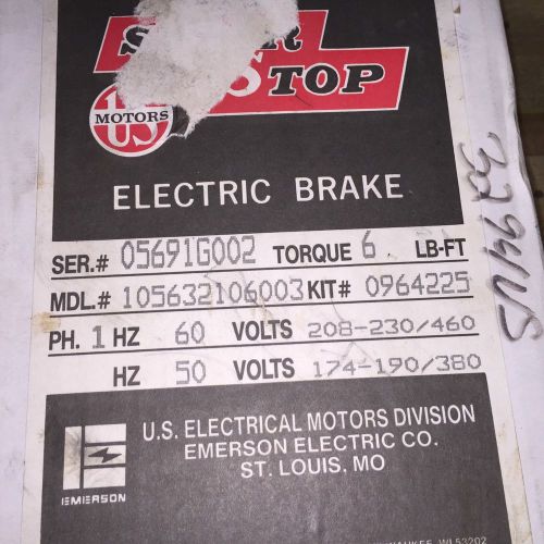 New US Motors Electric Brake 105632106 &amp; Spare Used Cover See Pictures Lot