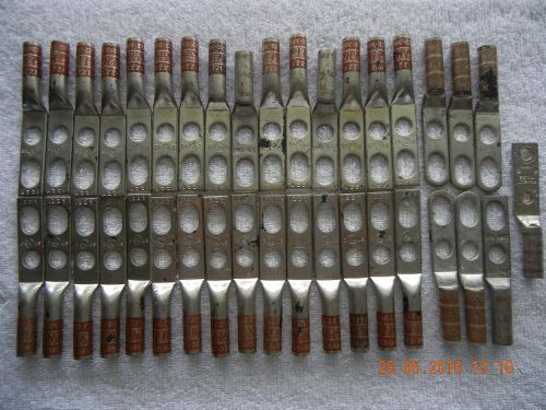 Izzy copper compression lugs #2 STR CU 22-38U Brown 2 Holes lot of 43