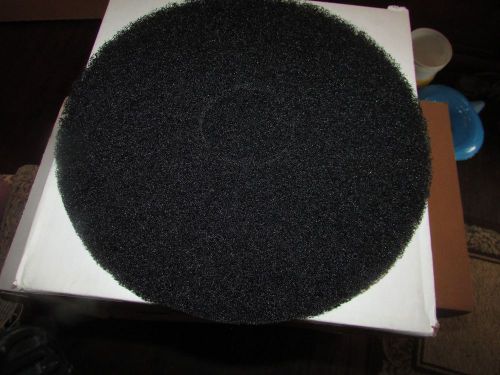 New Case of 5 Bright Solutions Floor Buffer Pads Strip Black 13&#034; Cleaning Pads