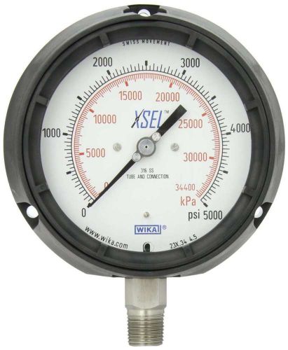 WIKA 9838201 Process Pressure Gauge, Dry-Filled, Stainless Steel 316L Wetted Par
