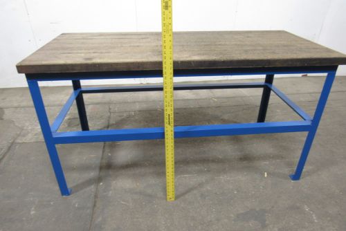 30x67&#034; butcher block/steel industrial work assembly table bench for sale