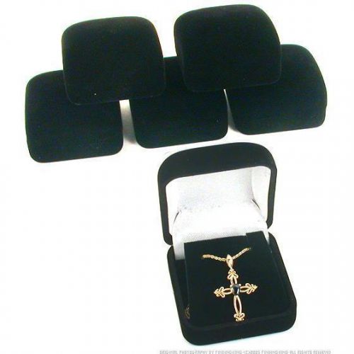 6 Black Flocked Earring &amp; Pendant Gift Boxes