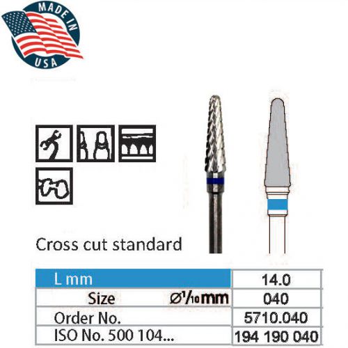 3x Wilson USA Tungsten Carbide Cutter HP Drill Bit Dental Nail Cone Bit