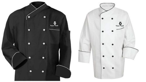 Personalised Embroidery Long Sleeve Chef Coat Uniform Jacket