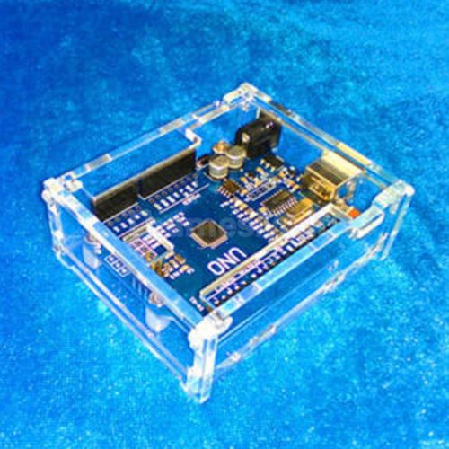 Clear Computer Enclosure Box Case w/ Fixed Lid Cover for Arduino UNO R3 DIY