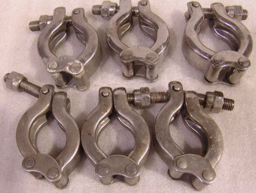 (5) Tri clamp clover sanitary pipe clamps 1&#034;  nominal flange