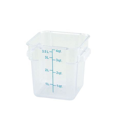 Winco pcsc-4c, 4-quart clear square polycarbonate food storage container, nsf for sale