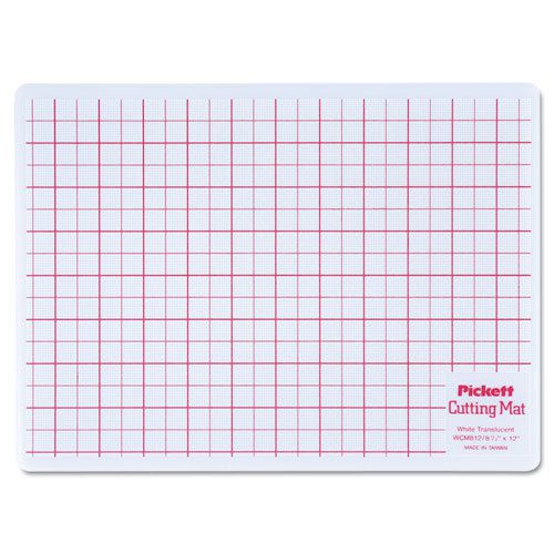 Self-Healing Cutting Mat, 8 1/2 x 12, White Translucent W/Red Lines