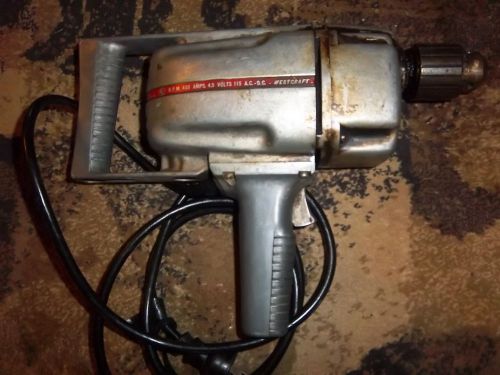 Vintage Westcraft Western Auto 1/2&#034; Drill ~ 8&#039; cord ~ Jacobs Chuck ~ 450 RPM