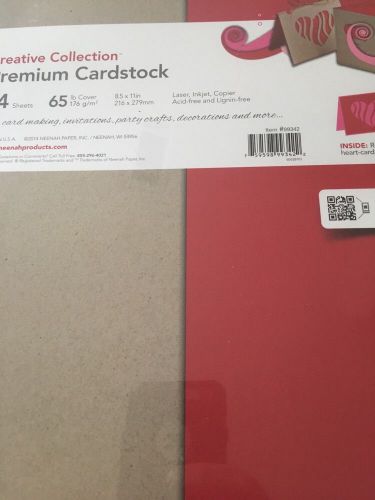 Premium Card Stock 65l Lb 72 Sheets  Neenah Creative Red Tan Free Ship