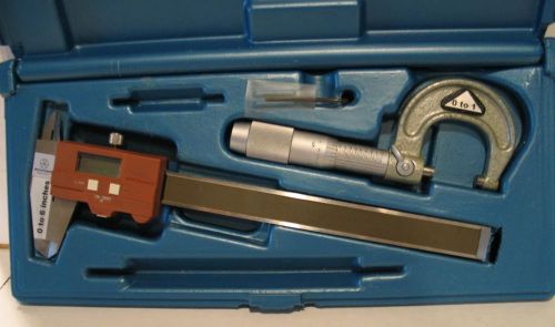 Mitutoyo 6 inch 150mm Digital Caliper and 0 to 1 inch Outsider Micrometer Set