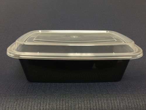 Plastic Deli Food Rectangular Container 38 oz. (with Lids) 150 Sets