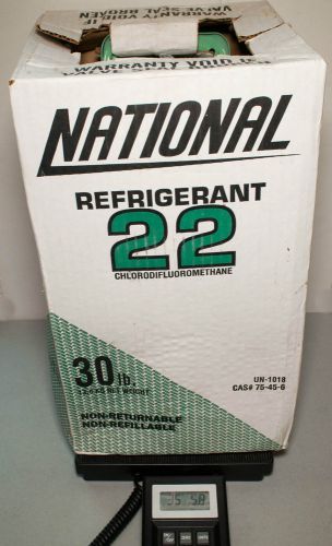 National refrigerant r22 full 30 lb tank r-22 sealed in box for sale