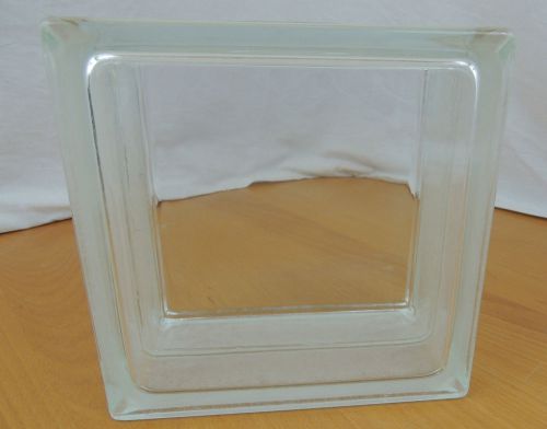 Clear Glass Hollow Cube 7 5/8 x 4 7/8&#034; or 19.5 x 10 cm Brick Block Decora