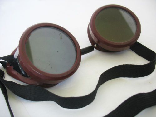 Vtg Welding Goggles Welsh Safety Glasses 1940’s Protective Eyewear Tinted Lense