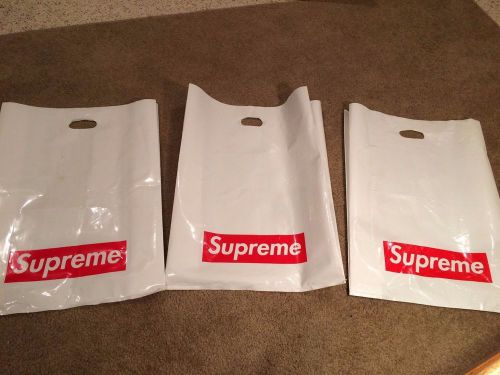 3 Set of Large Supreme Plastic Shopping Bags