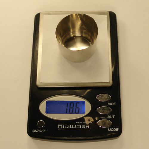 KPL Platinum Crucible, 25 mL, Depth 30 mm, 18.9 grams