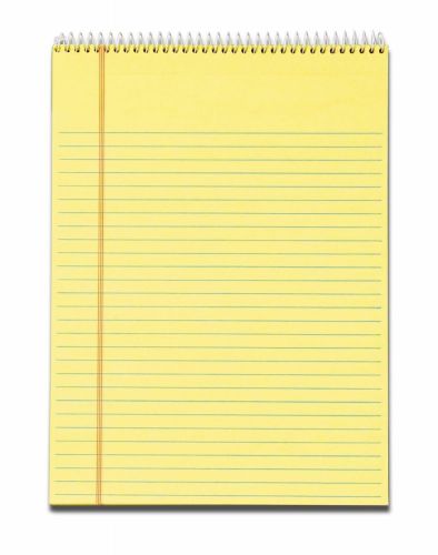 Tops docket writing tablet top wirebound 8-1/2 x 11-3/4 inches canary legal/w... for sale