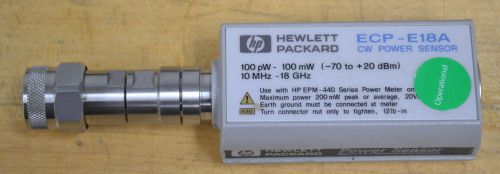 Agilent Keysight ECP-E18A CW Power Sensor 10Mhz-18Ghz, -70 to +20dbm GOOD