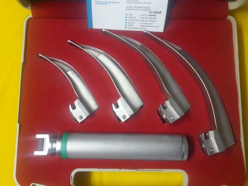 MEGALIGHT German Profile LED Macintosh Laryngoscope Set- 4 blades 1 handle