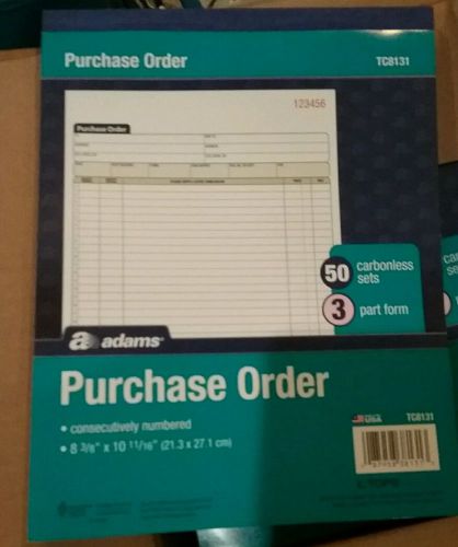 Adams Purchase Order Book TC8131 Tops Products 50 numbered 3 part forms F/S WOW!